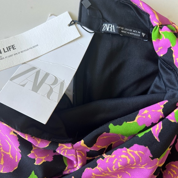NWT - Zara Women Floral Mini Dress - Super Cute! - Picture 5 of 7